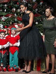 Michelle Obama wears a vintage dress