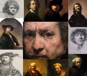 Rembrandt, self portraits, details