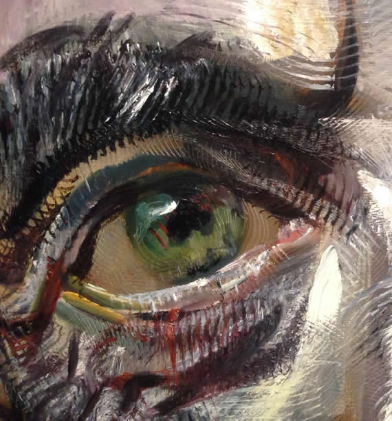 detail of a portrait by Zhenya Gershman, oil on canvas, 2014